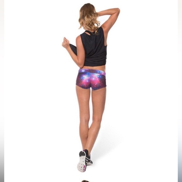 DISCONTINUED!! Blackmilk Purple Galaxy Short Shorts Brand New Size M - Picture 1 of 10
